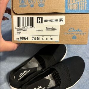 Clarks Black Slip-On Shoes